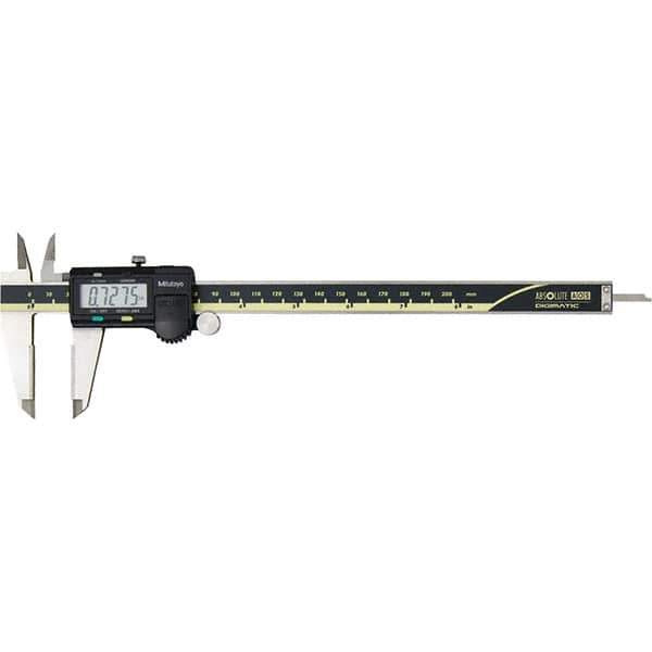 Mitutoyo - 0 to 8" Range 0.01mm Resolution, Electronic Caliper - Steel with 50mm Carbide-Tipped Jaws, 0.001" Accuracy, SPC Output - Eagle Tool & Supply