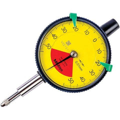 Mitutoyo - 1mm Range, 50-0-50 Dial Reading, 0.01mm Graduation Dial Drop Indicator - 57mm Dial, 1.4mm Range per Revolution, 0.04mm Accuracy - Eagle Tool & Supply