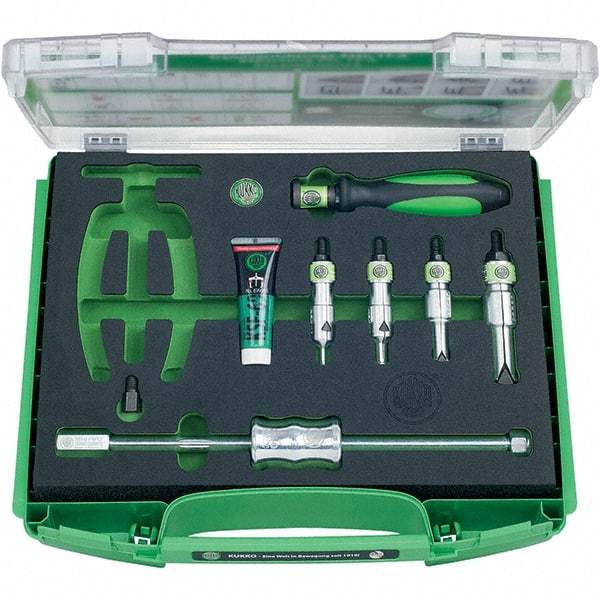 KUKKO - 1 Piece, 1/4 to 1-3/16" Spread, Blind Hole Puller Set - 1 Jaws, 3-5/8" Reach - Eagle Tool & Supply