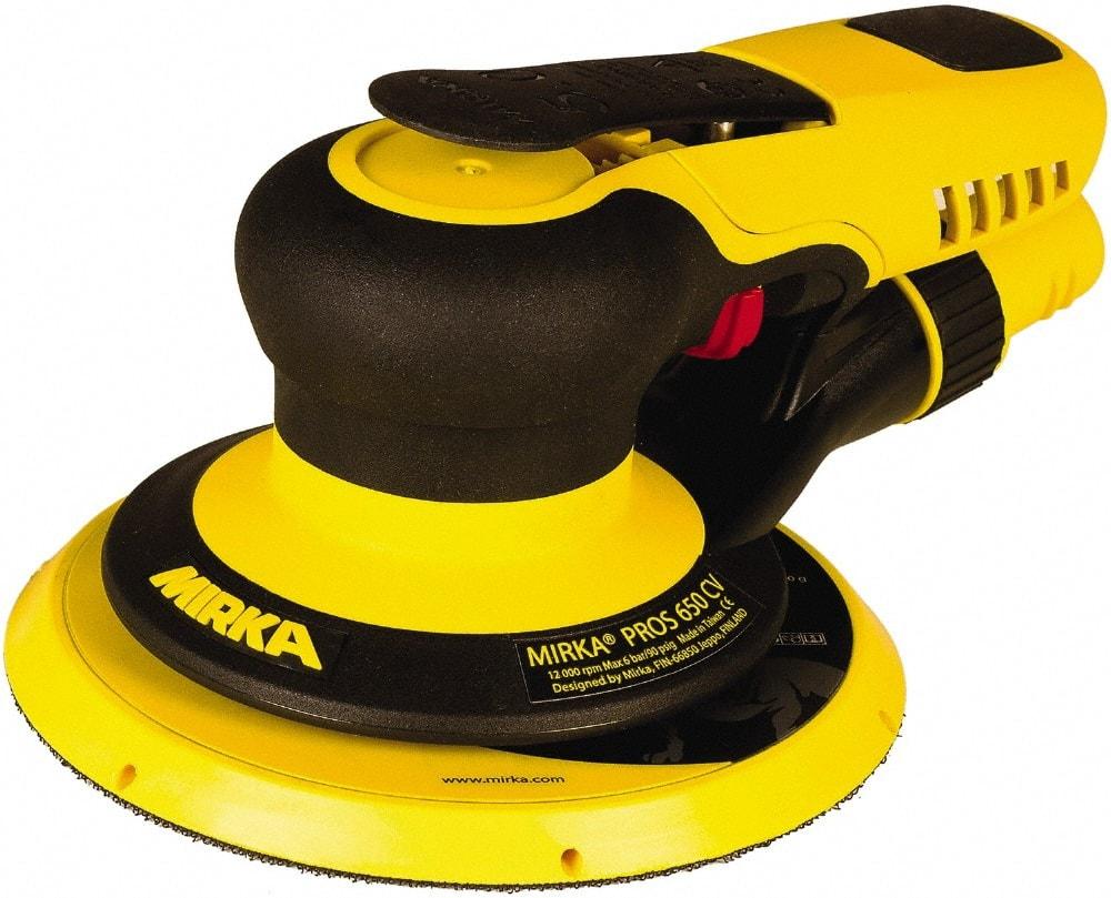 Mirka - 12,000 RPM, 485 LPM Air Consumpion, Random Air Orbital Sander - Round Pad, Hook & Loop Backing, 1/4 NPT Inlet - Eagle Tool & Supply