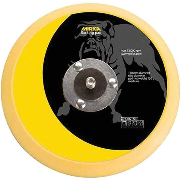 Mirka - 6" Diam Adhesive/PSA Disc Backing Pad - Medium Density, 12,000 RPM - Eagle Tool & Supply