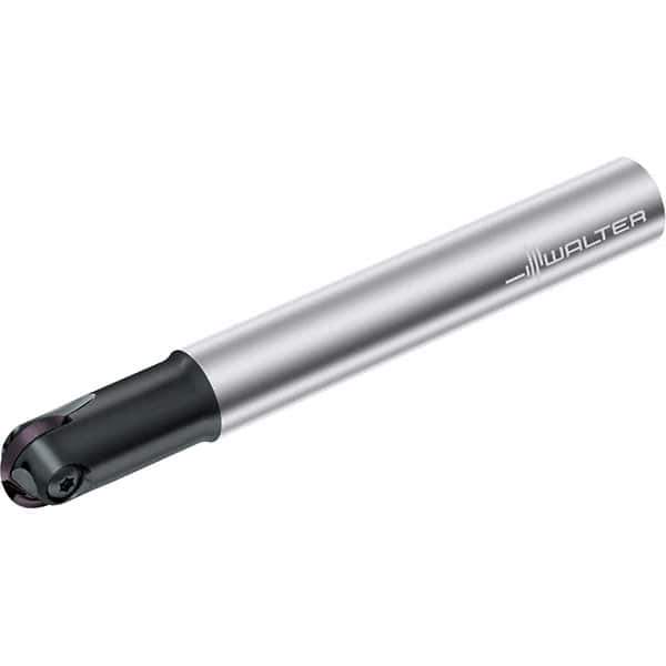 Walter - 10mm Cut Diam, 5mm Max Depth of Cut, 10mm Shank Diam, 80mm OAL, Indexable Ball Nose End Mill - 40,000 Max RPM - Eagle Tool & Supply