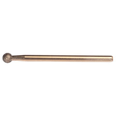 1/4″ Electroplated CBN Mandrel 100 Grit Spherical Ball end - Eagle Tool & Supply