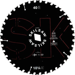 Skilsaw - 10-1/4" Diam, 1" Arbor Hole Diam, 40 Tooth Wet & Dry Cut Saw Blade - Cermet-Tipped, Cutoff Action, Diamond Arbor - Eagle Tool & Supply