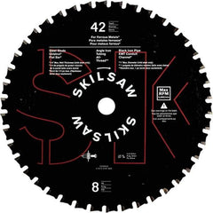 Skilsaw - 8" Diam, 5/8" Arbor Hole Diam, 42 Tooth Wet & Dry Cut Saw Blade - Carbide-Tipped, Cutoff Action, Standard Round Arbor - Eagle Tool & Supply