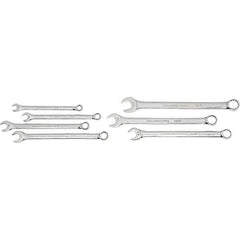 GearWrench - 7 Piece, 3/8" to 3/4", 12 Point Ratcheting Combination Wrench Set - Inch Measurement Standard, Chrome Finish, Comes in Nylon Roll - Eagle Tool & Supply