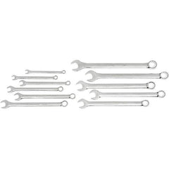 GearWrench - 11 Piece, 3/8" to 1", 12 Point Ratcheting Combination Wrench Set - Inch Measurement Standard, Chrome Finish, Comes in Nylon Roll - Eagle Tool & Supply