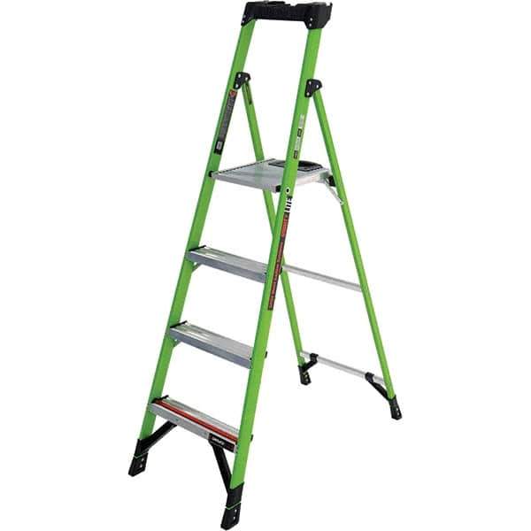 Little Giant Ladder - 4 Steps, 6' High, Type IA Rating, Fiberglass Step Ladder - 300 Lb Capacity, 22" Base Width - Eagle Tool & Supply