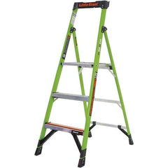 Little Giant Ladder - 3 Steps, 5' High, Type IA Rating, Fiberglass Step Ladder - 300 Lb Capacity, 20-1/2" Base Width - Eagle Tool & Supply