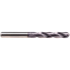 Emuge - 4.2mm 140° Solid Carbide Jobber Drill - TiAlN Finish, Right Hand Cut, Spiral Flute, Cylindrical Shank, 74mm OAL, Four Facet Point - Eagle Tool & Supply