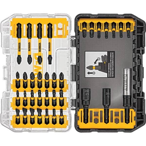 DeWALT - Power & Impact Screwdriver Bit Sets Point Type: Nut Driver; Phillips; Slotted; Torx Drive Size: 0.25 - Eagle Tool & Supply