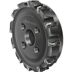 Walter - 7 Inserts, 100mm Cut Diam, 32mm Arbor Diam, Indexable Square-Shoulder Face Mill - 0° Lead Angle, 50mm High, Series F2010-B2-LNHU13 - Eagle Tool & Supply