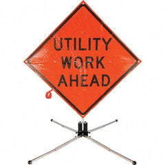 PRO-SAFE - 5.916' High, Traffic Sign Mounting Hardware - Aluminum, Compatible with 119" High x 48" Wide Signs, Silver - Eagle Tool & Supply