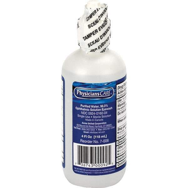 PRO-SAFE - 4 oz, Disposable Eyewash Bottle - Approved by ANSI Spec - ANSI Z308.1-2015 - Eagle Tool & Supply