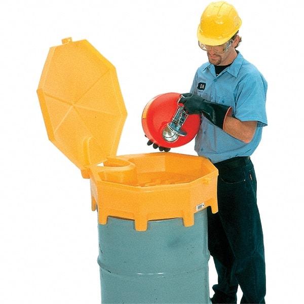 UltraTech - 11" High x 29" Diam, Polyethylene, Funnel with Cover - 5 Gal Drum/Pail Capacity - Eagle Tool & Supply