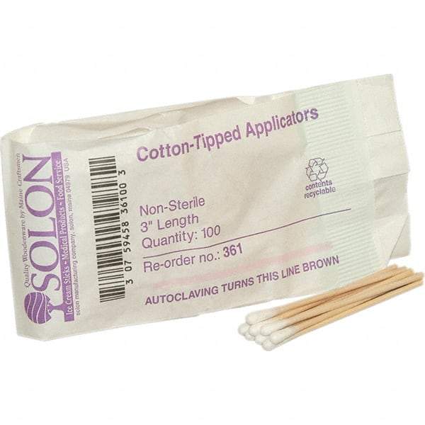 PRO-SAFE - First Aid Applicators Product Type: Cotton Tip Applicator/Single-Ended Length (Inch): 3 - Eagle Tool & Supply