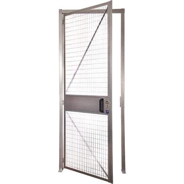 Folding Guard - 3' Wide x 8' High, Hinged Door for Temporary Structures - Welded Wire - Eagle Tool & Supply