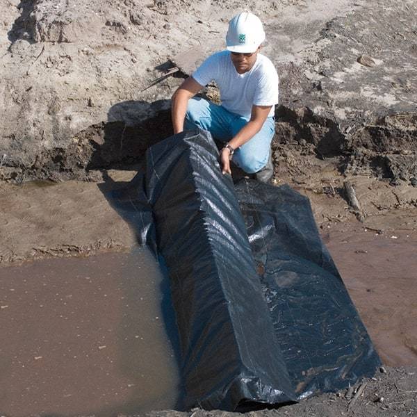 UltraTech - 84" Long x 10-1/2" High x 67" Wide Silt Dike - Black Urethane Foam/Geotextile, For Stormwater - Eagle Tool & Supply