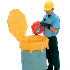 UltraTech - 7" High x 29" Diam, Polyethylene, Manual Closing Funnel Cover - Eagle Tool & Supply