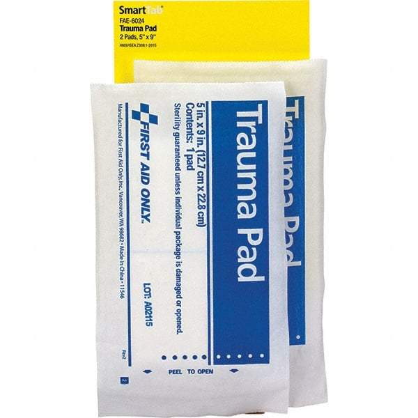 PRO-SAFE - 9" Long x 5" Wide, Trauma Pad - White, Gauze Bandage - Eagle Tool & Supply