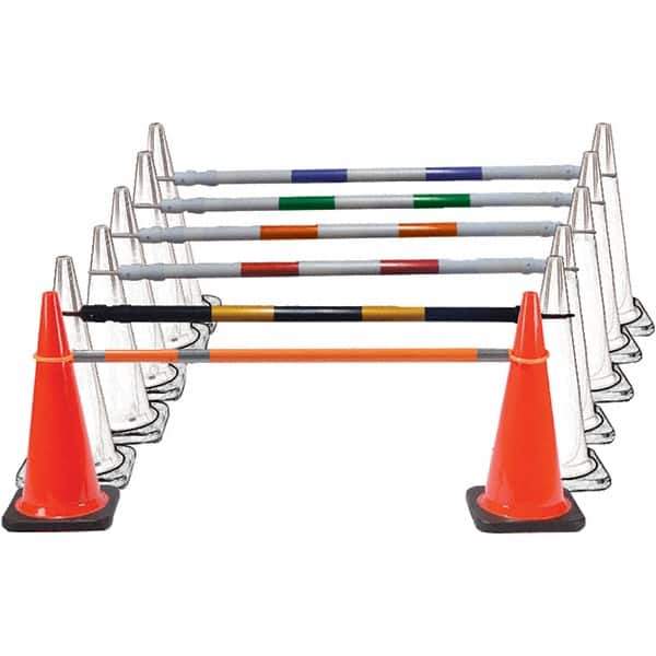 PRO-SAFE - 5-1/2" Wide x 5-1/2" High PVC Cone Bar - 2 Lb, White & Orange - Eagle Tool & Supply