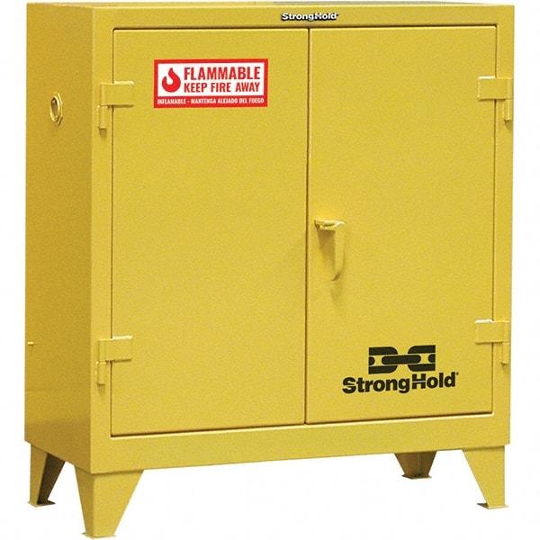 Strong Hold - Safety Cabinets   Hazardous Chemical Type: Flammable and Combustible Liquids    Color: Safety Yellow - Eagle Tool & Supply