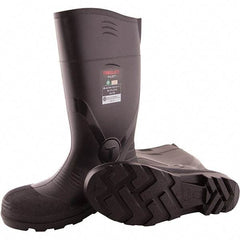 Tingley - Unisex (Men's 9, Women's 11) Medium Width Steel Knee Boots - Black, PVC Upper, PVC Outsole, PVC Liner 15" High, Pull-On - Eagle Tool & Supply