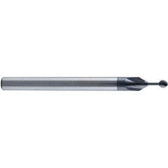 Accupro - 3/8" Diam, 0.349" LOC, 4 Flute Solid Carbide Ball End Mill - nACo Finish, Single End, 4" OAL, 3/8" Shank Diam, Undercutting - Eagle Tool & Supply