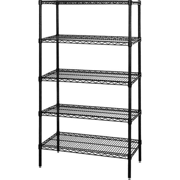 Quantum Storage - 5 Shelf Wire Shelving Add-On Unit - 24" Wide x 60" Deep x 63" High, - Eagle Tool & Supply
