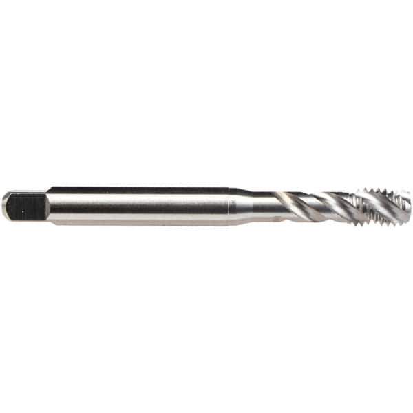 Emuge - 1/4-20 UNC 3 Flute Bottoming Spiral Flute Tap - High Speed Steel, Bright Finish, 3.15" OAL, Right Hand Flute, Right Hand Thread, Series Enorm Z/E - Exact Industrial Supply