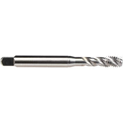 Emuge - 1/4-20 UNC 3 Flute Bottoming Spiral Flute Tap - High Speed Steel, Bright Finish, 3.15" OAL, Right Hand Flute, Right Hand Thread, Series Enorm Z/E - Exact Industrial Supply