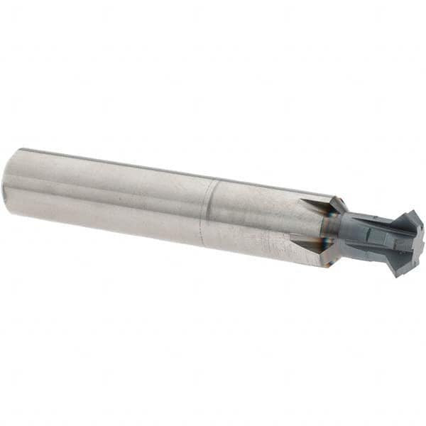 Accupro - 1/2° 1/2" Cut Diam, 0.187" Cut Width, 1/2" Shank, Solid Carbide Double-Angle Cutter - Eagle Tool & Supply