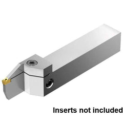 Kennametal - External Thread, 22mm Max Cut of Depth, 2mm Min Groove Width, 5" OAL, Left Hand Indexable Grooving Cutoff Toolholder - 3/4" Shank Height x 3/4" Shank Width, EG0200M02P02 Insert Style, EVSM Toolholder Style, Series EVSM - Eagle Tool & Supply