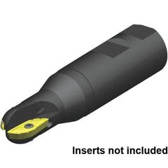 Kennametal - 40mm Cut Diam, 40mm Max Depth of Cut, 40mm Shank Diam, 220mm OAL, Indexable Ball Nose End Mill - 150mm Head Length, Weldon Shank, 5505VX Toolholder, XPNT4040T716RF Insert - Eagle Tool & Supply