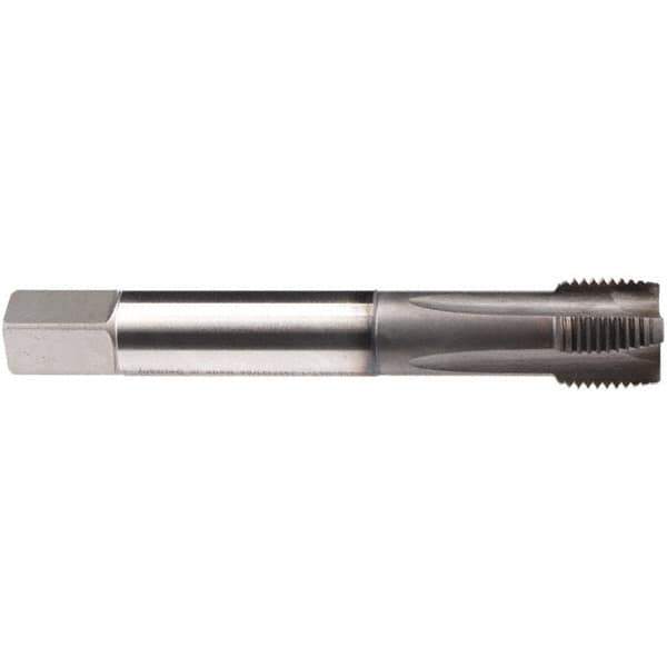 Emuge - 7/16-14 UNC 4 Flute BT Plug Spiral Flute Tap - High Speed Steel, GLT-1 Finish, 3.937" OAL, Right Hand Flute, Right Hand Thread, Series Rekord B-Z - Eagle Tool & Supply