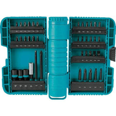 Makita - Power Bit, Insert Bit & Nut Driver Set - 1/4 to 3/8" Hex, #2, 1/4", 3/8" Drive, Phillips, Slotted, Torx, Square Point - Eagle Tool & Supply