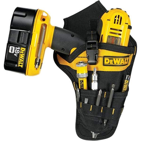 CLC - Drill/Impact Driver Holster with 9 Pockets - Ballistic Polyester, Black/Yellow - Eagle Tool & Supply