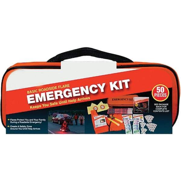 PRO-SAFE - Highway Safety Kits Type: Emergency Roadside Kit Number of Pieces: 50 - Eagle Tool & Supply