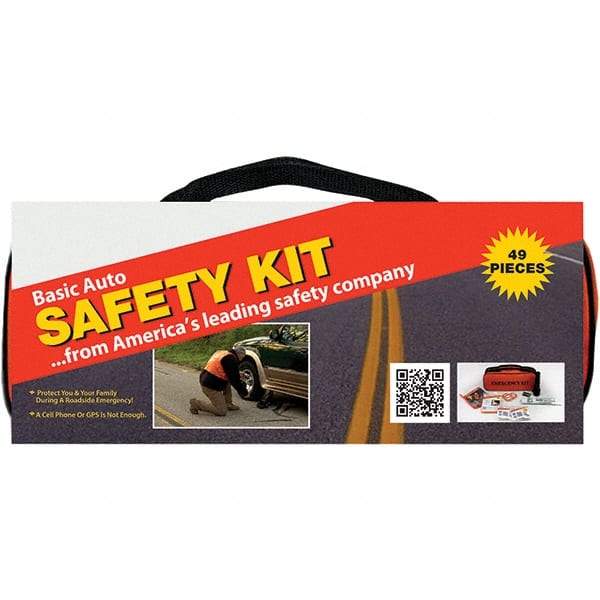 PRO-SAFE - Highway Safety Kits Type: Emergency Roadside Kit Number of Pieces: 49 - Eagle Tool & Supply