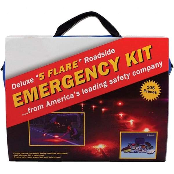 PRO-SAFE - Highway Safety Kits Type: Emergency Roadside Kit Number of Pieces: 105 - Eagle Tool & Supply