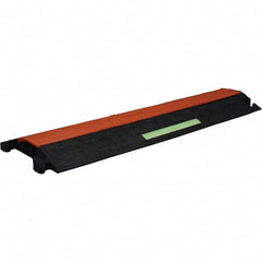 PRO-SAFE - 36" Long x 11-1/4" Wide x 1-3/4" High, Polyurethane Ramp Cable Guard - 12,500 Lb Load Limit - Eagle Tool & Supply
