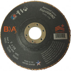 BULLARD - 50 Grit, 5" Wheel Diam, 1/8" Wheel Thickness, 7/8" Arbor Hole, Type 29 Depressed Center Wheel - Coarse Grade, Ceramic, 12,200 Max RPM, Compatible with Angle Grinder - Eagle Tool & Supply