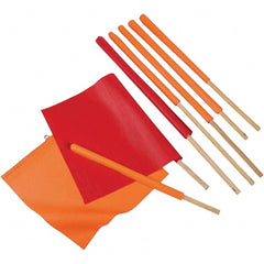 PRO-SAFE - 1 100-Piece 16 x 18" Red-Orange Vinyl Flags - Eagle Tool & Supply