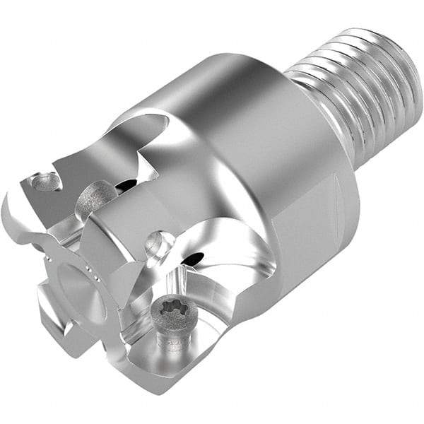 Seco - 18.9mm Cut Diam, 1.9mm Max Depth, M12 12mm Shank Diam, Modular Connection Indexable High-Feed End Mill - Screw Holding Method, LPKT09 Insert, R217.21 Toolholder, Through Coolant - Eagle Tool & Supply
