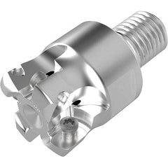 Seco - 18.9mm Cut Diam, 1.9mm Max Depth, M12 12mm Shank Diam, Modular Connection Indexable High-Feed End Mill - Screw Holding Method, LPKT09 Insert, R217.21 Toolholder, Through Coolant - Eagle Tool & Supply