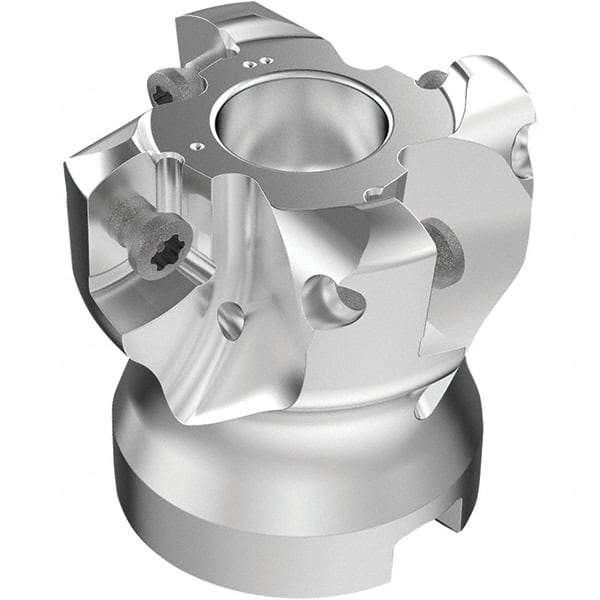 Seco - 4 Inserts, 27.5mm Cutter Diam, 1.8mm Max Depth of Cut, Indexable High-Feed Face Mill - 16mm Arbor Hole Diam, 0.3307" Keyway Width, 40mm High, R220.21-LP09 Toolholder, LPKT09 Inserts, Series High Feed - Eagle Tool & Supply