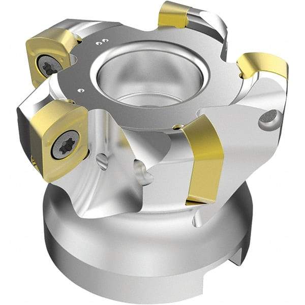 Seco - 5 Inserts, 37mm Cutter Diam, 1.8mm Max Depth of Cut, Indexable High-Feed Face Mill - 22mm Arbor Hole Diam, 0.4094" Keyway Width, 40mm High, R220.21-LP09 Toolholder, LPKT09 Inserts, Series High Feed - Eagle Tool & Supply