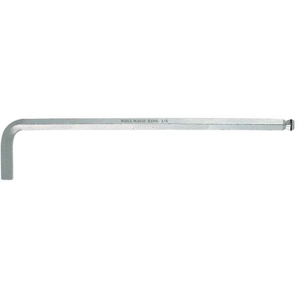 Wiha - 5mm Hex, Long Arm, Ball End Hex Key - 6-1/4" OAL, Chrome Vanadium Molybdenum, Metric System of Measurement - Eagle Tool & Supply