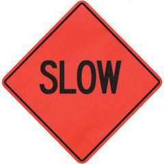 PRO-SAFE - "Slow," 36" Wide x 36" High Vinyl Traffic Control Sign - Eagle Tool & Supply