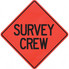 PRO-SAFE - "Survey Crew," 48" Wide x 48" High Vinyl Traffic Control Sign - Eagle Tool & Supply